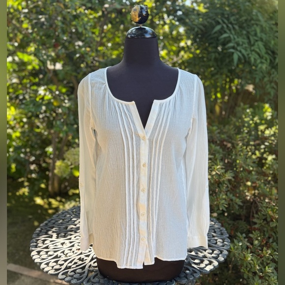 Joie Tops - Joie pin-tucked long sleeve button-up top - size S